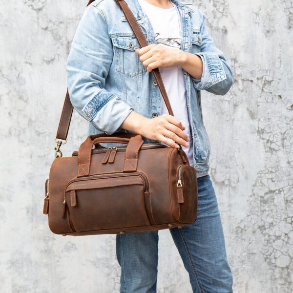 New Leather Handmade Luggage Bag Large - Image 6