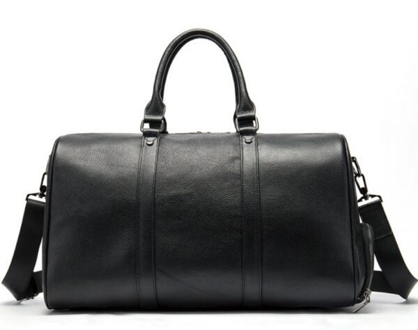 The first layer of leather leisure portable luggage bag with independent shoes single shoulder diagonal package - Image 2