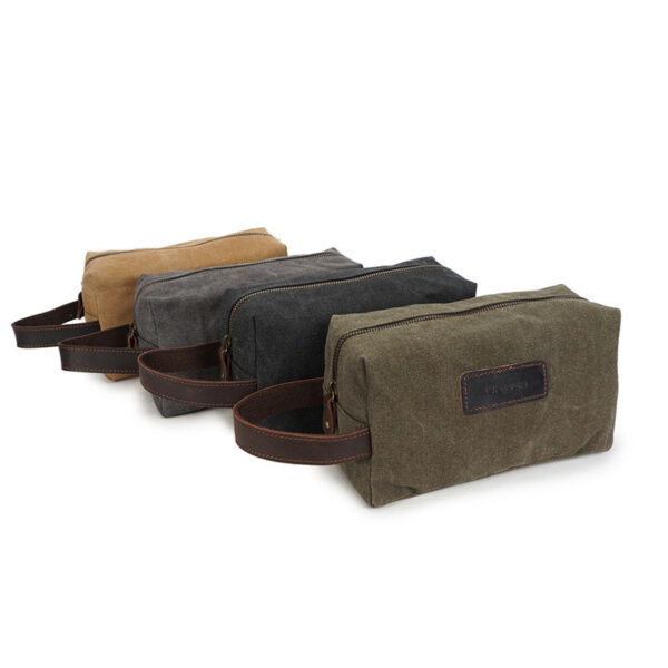 Washed canvas wash bag