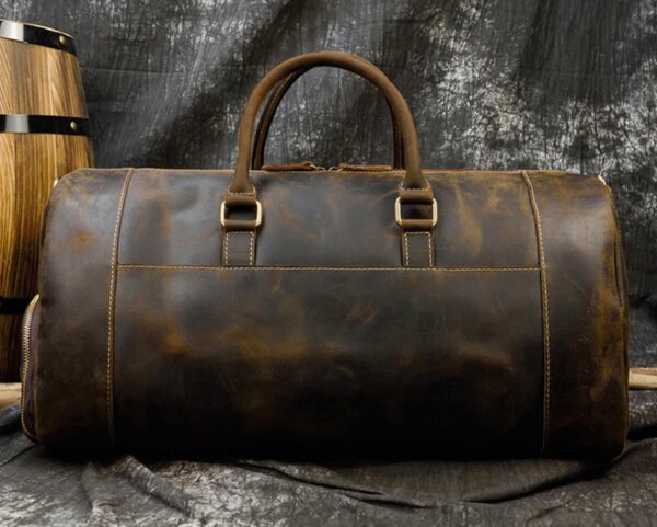 Retro Leather Men's Travel Bag - Image 5