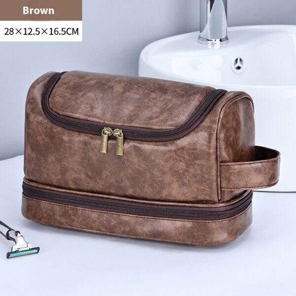 Leather Cosmetics Travel Toiletry Bag - Image 5