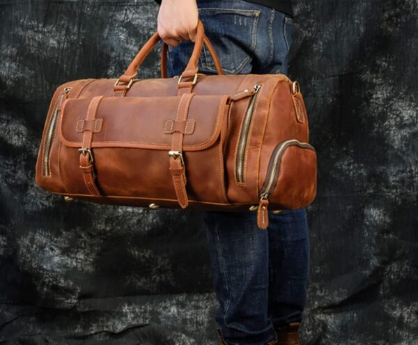 Retro Leather Men's Travel Bag - Image 2