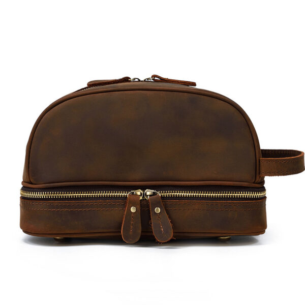 Vintage Leather Men's Toiletry Bag - Image 4