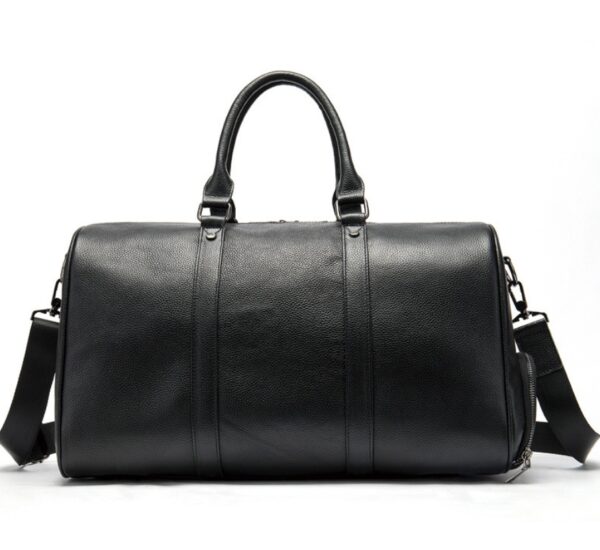 The first layer of leather leisure portable luggage bag with independent shoes single shoulder diagonal package