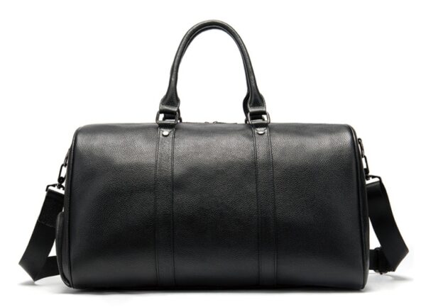 The first layer of leather leisure portable luggage bag with independent shoes single shoulder diagonal package - Image 3