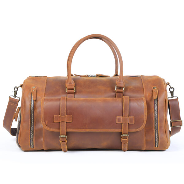 Men's Retro Genuine Leather Super Large Capacity Travel Bag - Image 2