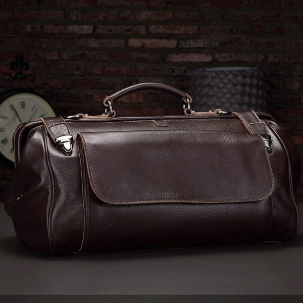 Genuine Leather Business Luggage And Travel Bag - Image 4