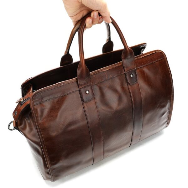 First Layer Cowhide Retro Large-capacity Travel Bag - Image 3