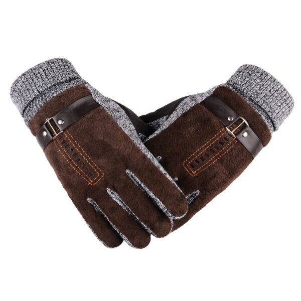 Mens Pigskin Gloves Thickened Non Slip - Image 5