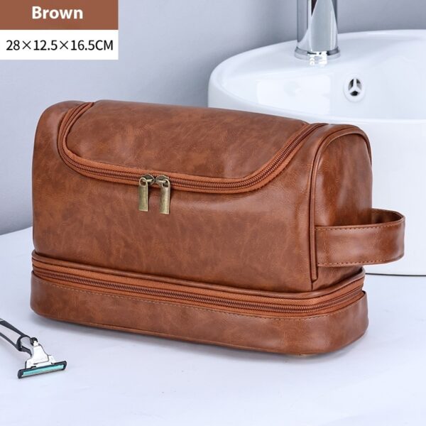 Leather Cosmetics Travel Toiletry Bag - Image 4