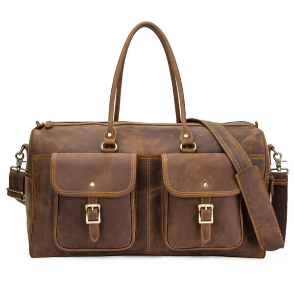 Large Capacity Leather Travel Bag - Image 4