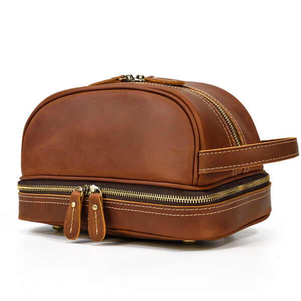 Vintage Leather Men's Toiletry Bag - Image 7