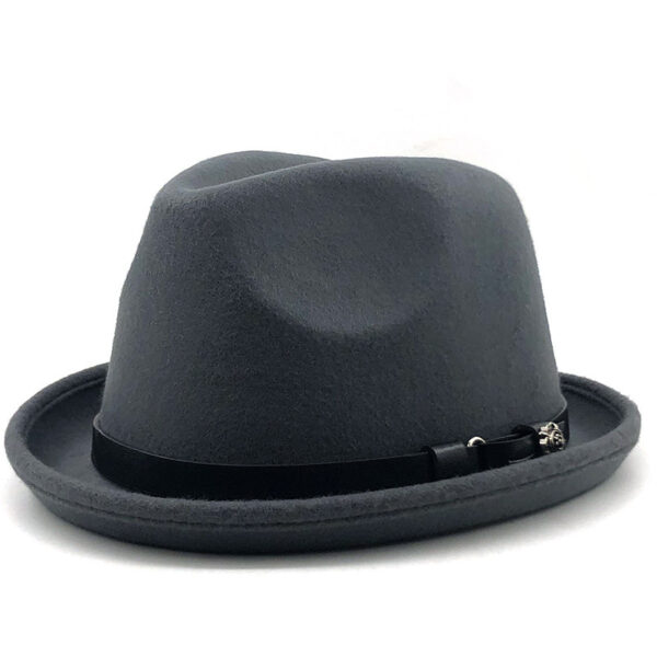 Belt Buckle Woolen Top Hat