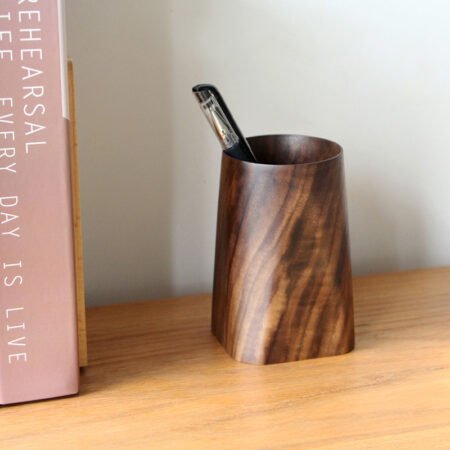 Black Walnut Whole Wood Stationery Pen Holder - Image 3