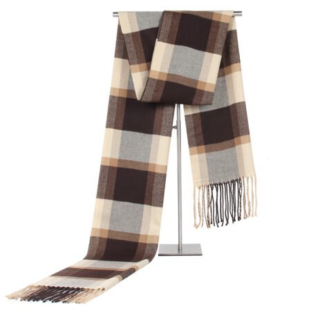 Men's Fashion Casual Plaid Artificial Cashmere Scarf - Image 6