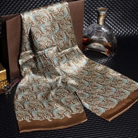Double silk crepe satin scarf - Image 9