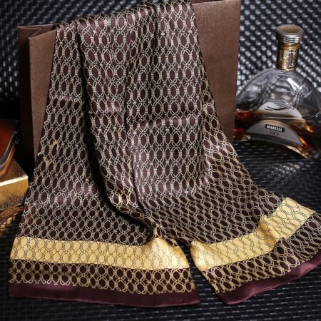 Double silk crepe satin scarf - Image 5