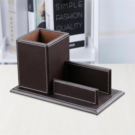 Multifunctional PU Leather Pen and Business Card Holder