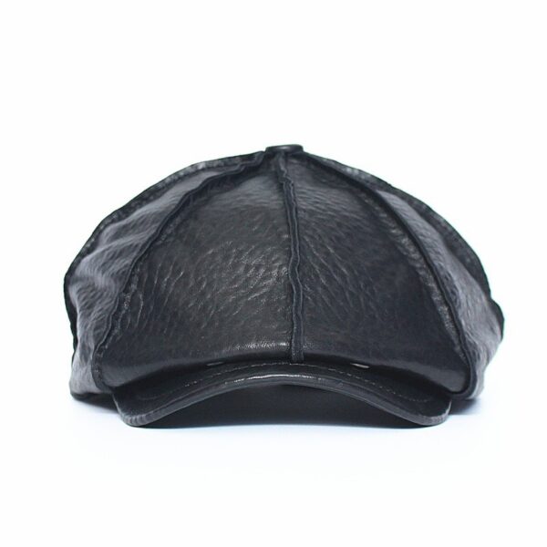 First Layer Cowhide Beret Painter Hat - Image 2