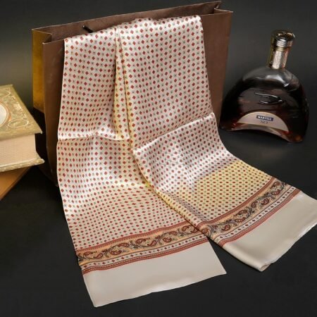 Double silk crepe satin scarf - Image 8