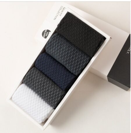 Men's Black Bamboo Fiber Men's In Tube Socks - Image 4