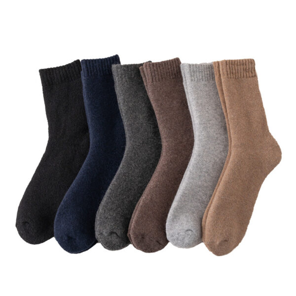 Winter Warm Wool Socks Men Thickened Fleece Lined