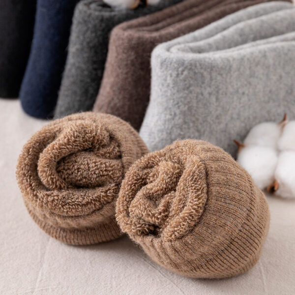 Winter Warm Wool Socks Men Thickened Fleece Lined - Image 2