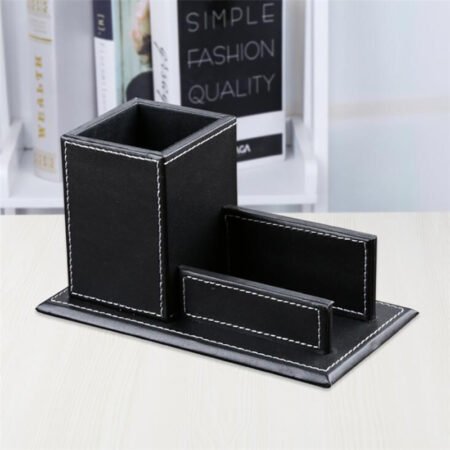 Multifunctional PU Leather Pen and Business Card Holder - Image 2