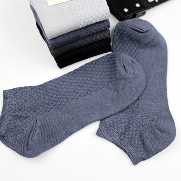 Bamboo Fiber Casual Men's Low Cut Short Four Seasons Socks - Image 2