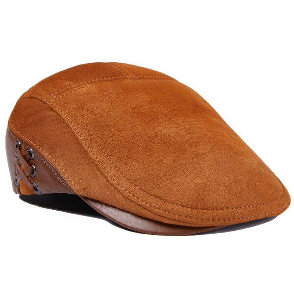 Men's Cowhide Beret Leather Hat - Image 6