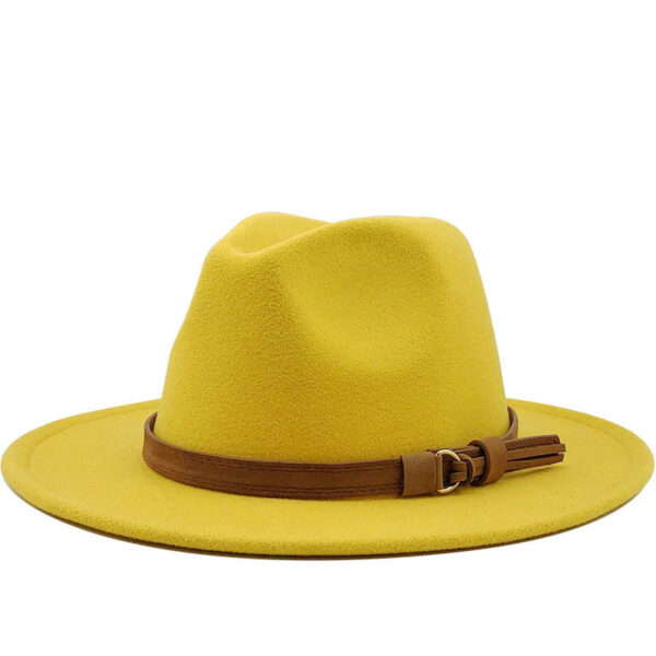 Simple Church Hat Suede Belt Woollen Fedora - Image 9