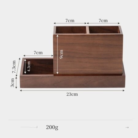 Office Desktop Multifunctional Pen Holder Black Walnut - Image 2