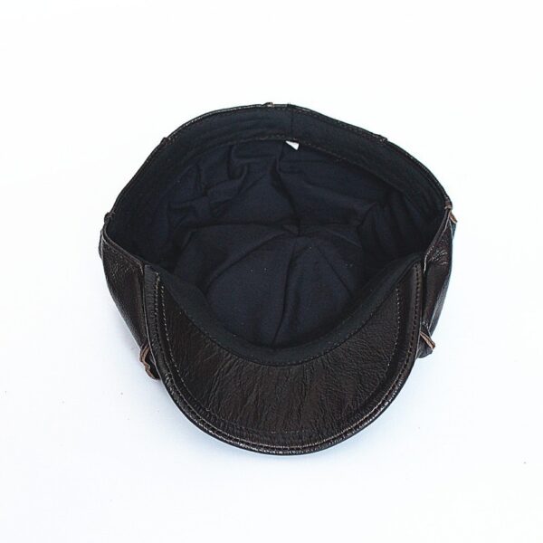 First Layer Cowhide Beret Painter Hat - Image 4