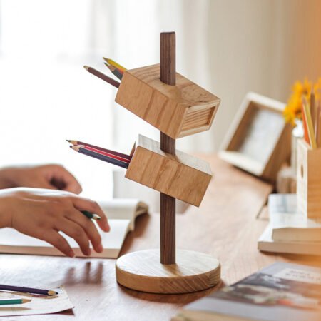 Solid Wood Inclined Pen Holder - Image 4