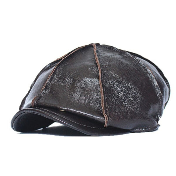 First Layer Cowhide Beret Painter Hat