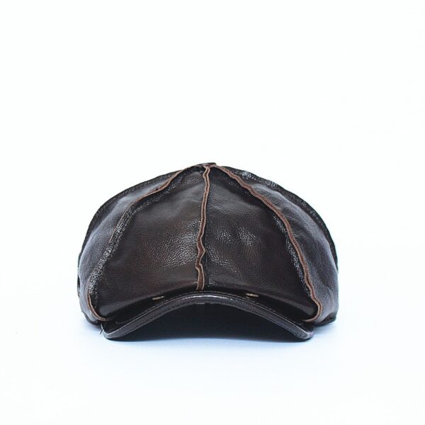 First Layer Cowhide Beret Painter Hat - Image 3